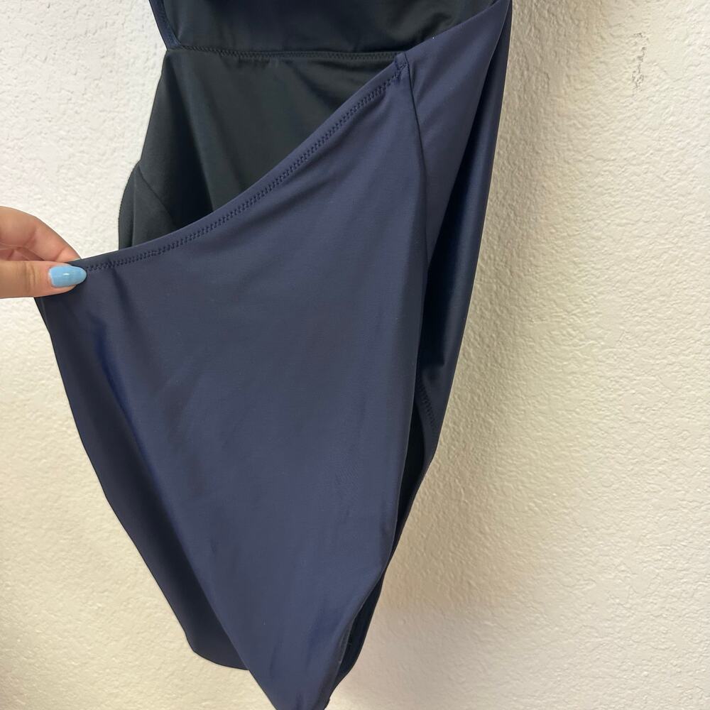 J. Crew Cutout Tie Back One Piece Swimsuit Navy Size 14 - Picture 5 of 11